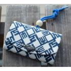 煙草入れ　久保田　凧人角文字　納戸　前金具・袖と薙刀