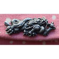 煙草入れ　久保田　あられ　桃色　前金具・這龍