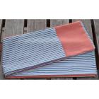 ポリ巻帯　縞(納戸)　裏薄紅