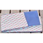 ポリの巻帯　網目　(浅黄地に朱網)　裏納戸