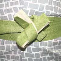 絹紬袢纏帯 灰桜　31番