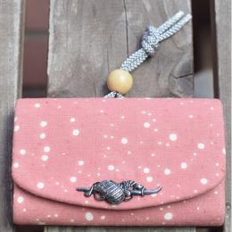 祭用品専門店 凧人 / 煙草入れ 久保田 あられ 桃色 前金具・袖と薙刀