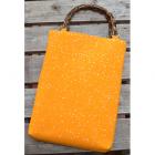 手提げバンブー(黒竹)　久保田　あられ　柿色