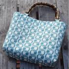 横型手提げバンブー(黒竹)　久保田　巴　新橋色